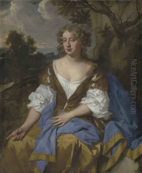 Portrait Of A Lady, Traditionally Identified As Mary 'moll' Davis (c. 1651-1708), Three-quarter-length Oil Painting by Sir Peter Lely