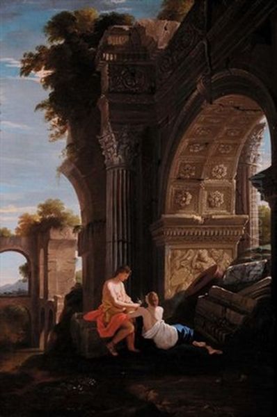 Arco Romano Con Personaggi Oil Painting by Jean (Lemaire-Poussin) Lemaire