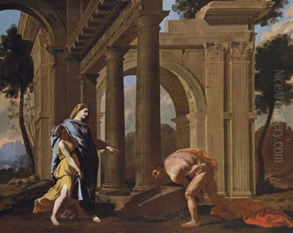 Theseus Finds His Father's Sword Oil Painting by Jean (Lemaire-Poussin) Lemaire