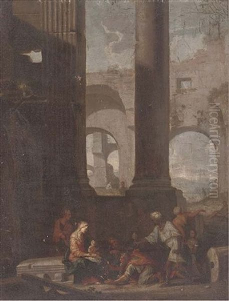 The Adoration Of The Shepherds Oil Painting by Jean (Lemaire-Poussin) Lemaire