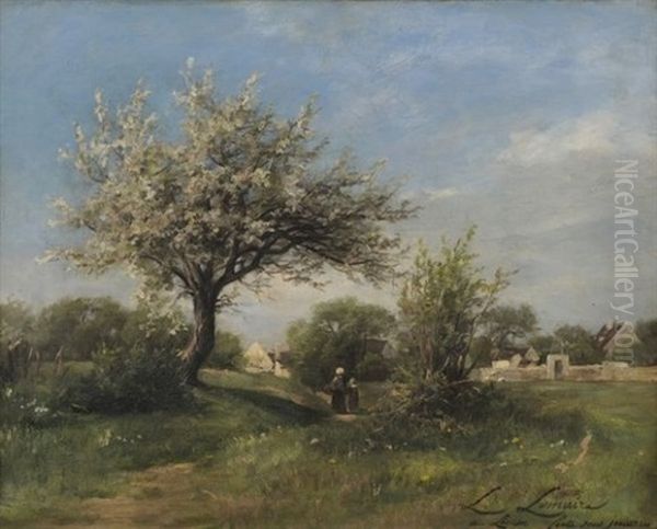 Paysage A La Ferte Sous Jouarre Oil Painting by Louis Marie Lemaire