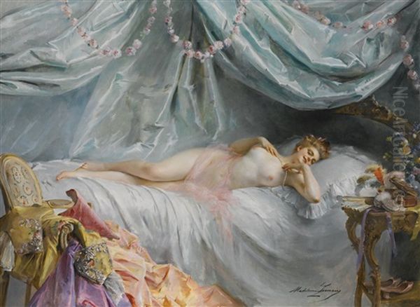 Dans Le Boudoir Oil Painting by Madeleine Jeanne Lemaire