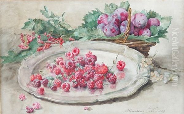 Nature Morte Aux Framboises Oil Painting by Madeleine Jeanne Lemaire