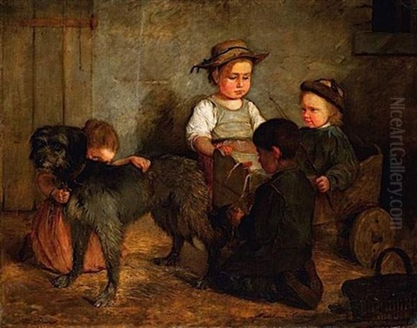 Jeu D'enfants Oil Painting by Madeleine Jeanne Lemaire