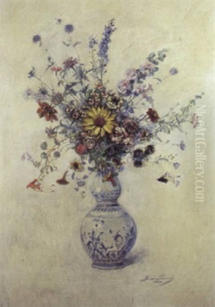 Vase De Fleurs Oil Painting by Madeleine Jeanne Lemaire