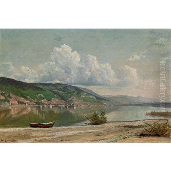 Vue Prise De L'ile St-pierre Oil Painting by Nathanael Lemaitre