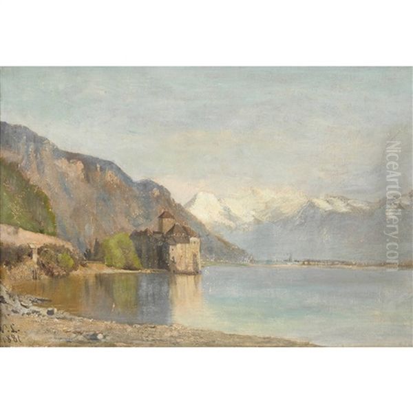 Chateau Chillon Oil Painting by Nathanael Lemaitre