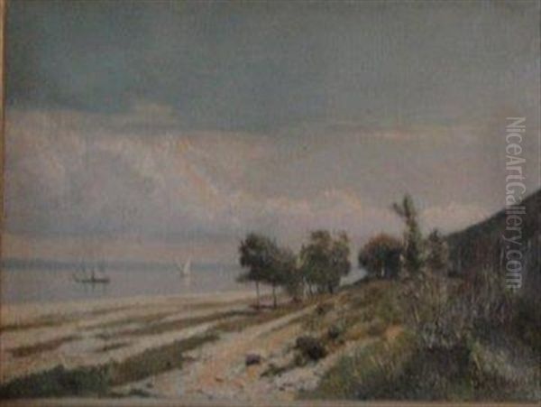 Le Lac De Geneve Oil Painting by Nathanael Lemaitre