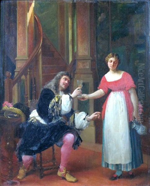 Le Bourgeois Gentilhomme Oil Painting by Jacques Edmond Leman