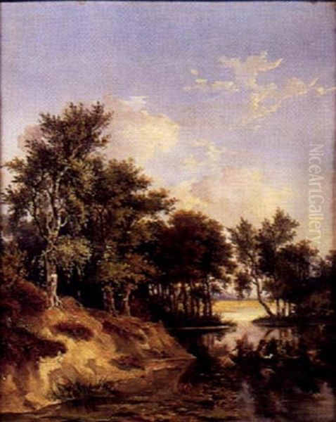 Scene De Chasse Aux Canards Oil Painting by Alfred Leon Lemeunier