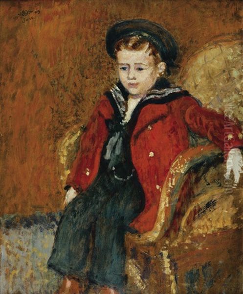 Portrait D'un Jeune Garcon Oil Painting by Georges Lemmen