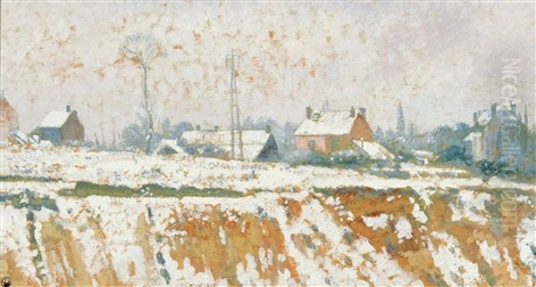 Paysage Enneige Oil Painting by Georges Lemmen