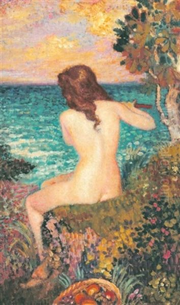 La Musique Au Bord De La Mer Oil Painting by Georges Lemmen