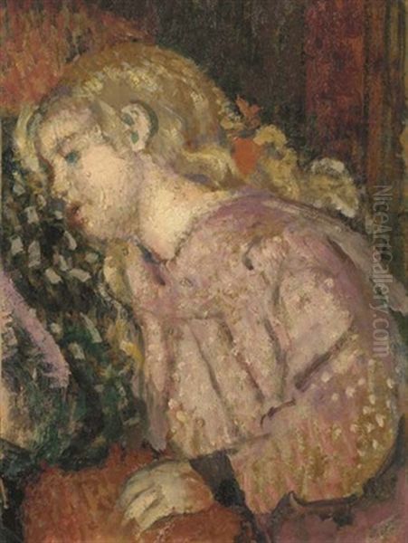 Portrait D'elisabeth, La Fille De L'artiste Oil Painting by Georges Lemmen