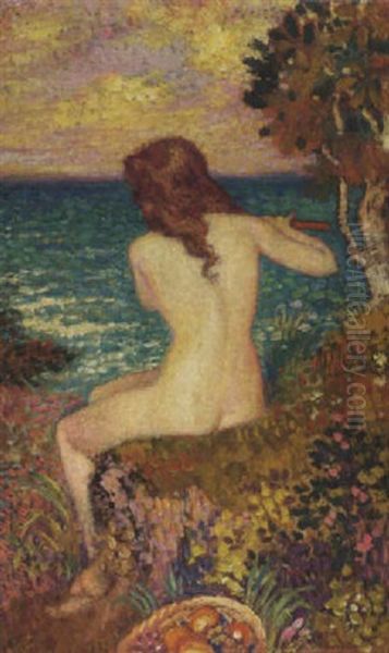 La Musique Au Bord De La Mer Oil Painting by Georges Lemmen