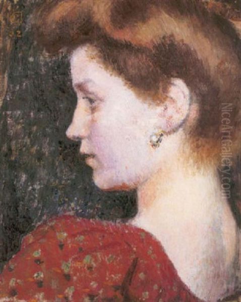 Profil De Femme Oil Painting by Georges Lemmen