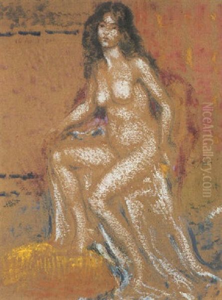 Zittend Naakt Oil Painting by Georges Lemmen