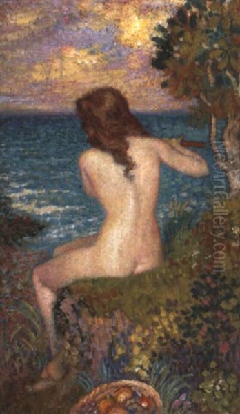 La Musique Au Bord De La Mer Oil Painting by Georges Lemmen