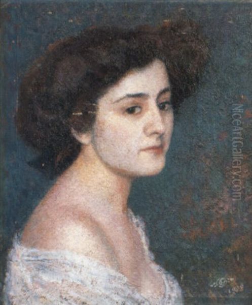 Portrait Of A Young Lady Oil Painting by Georges Lemmen