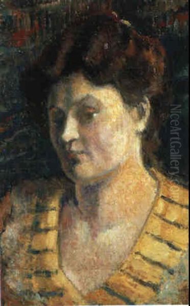 Femme A La Robe Jaune Oil Painting by Georges Lemmen