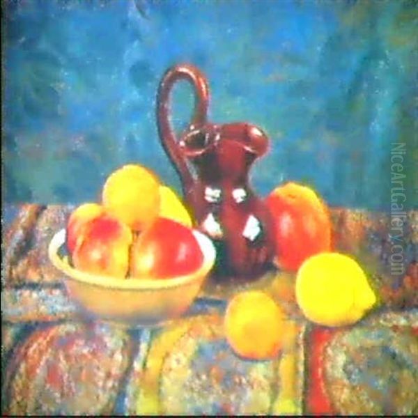 Nature Morte Aux Pommes Aux Oranges Et Aux Citrons Oil Painting by Georges Lemmen