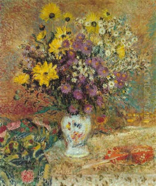 Vase De Fleurs Oil Painting by Georges Lemmen