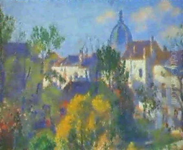 Jardin Botanique St. Marie A Bruxelles Oil Painting by Georges Lemmen