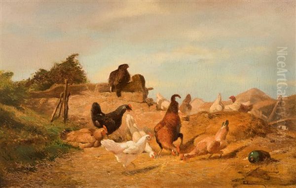 The Poultry Farm by Theophile Victor Emile Lemmens