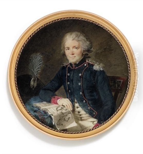 A Young Cavalry Officer Oil Painting by Jacques Antoine Marie Lemoine