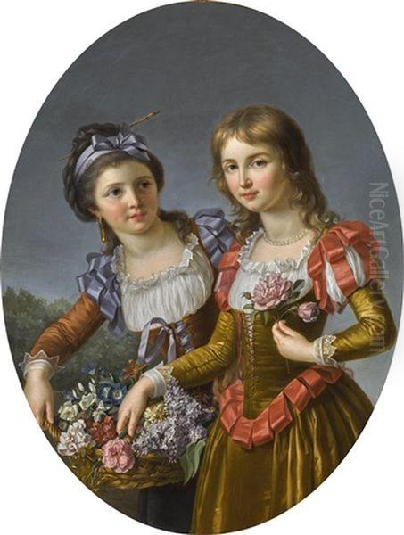 The Two Sisters Oil Painting by Marie-Victoire Lemoine