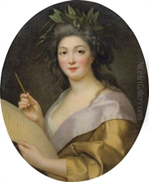 La Poesie (+ La Musique, 1783?; Pair) Oil Painting by Marie-Victoire Lemoine