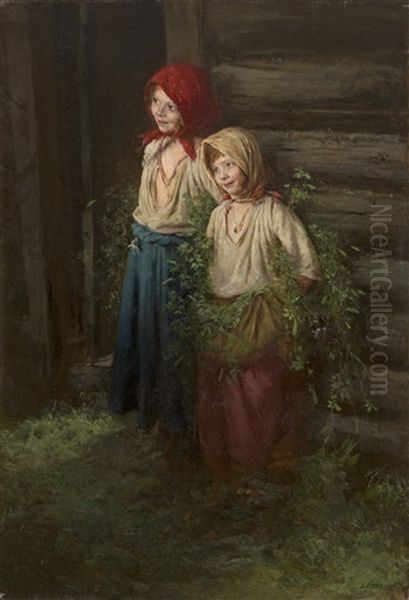 Little Schemers Oil Painting by Kirill Vikentevich Lemokh