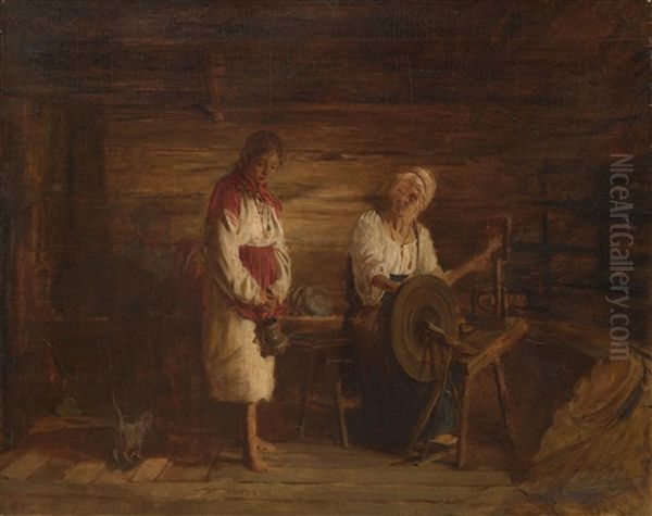 The Rebuke Oil Painting by Kirill Vikentevich Lemokh