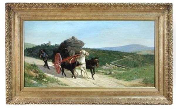 Tuscan Landscape With A Pony Cart Oil Painting by Arthur Lemon