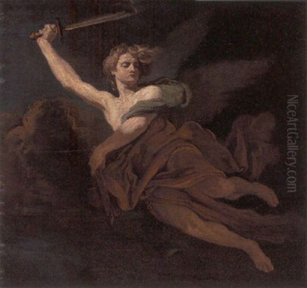 A Personification Of Plague: Oil Painting by Anicet Charles Gabriel Lemonnier