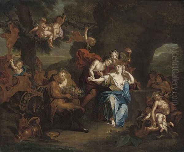 Bacchus And Ariadne Oil Painting by Francois Lemoyne