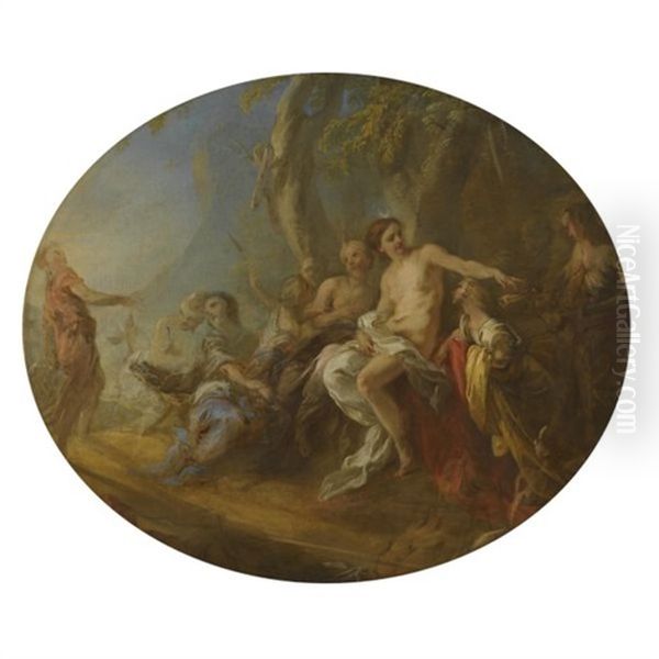 Diana And Actaeon Oil Painting by Francois Lemoyne