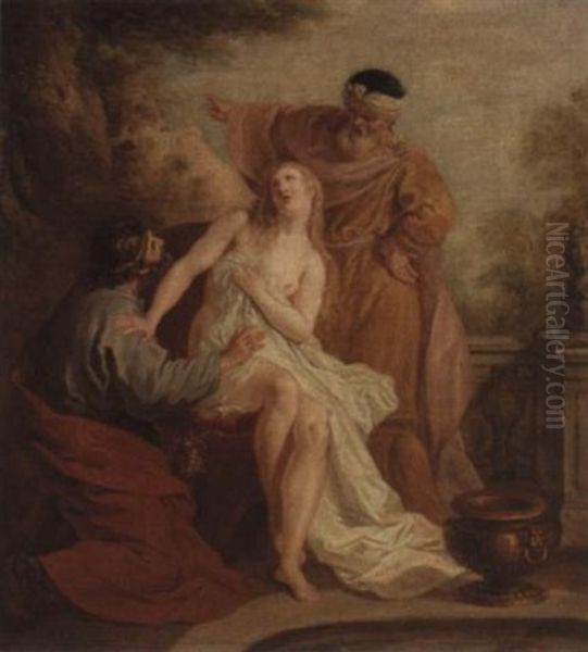 Susanna And The Elders Oil Painting by Francois Lemoyne