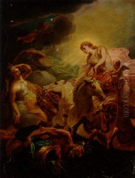 Apollo Och Diana Oil Painting by Francois Lemoyne