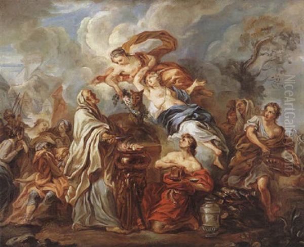 Le Sarifice D'iphigenie Oil Painting by Francois Lemoyne