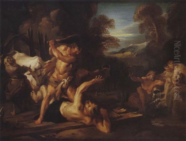 Hercule Et Cacus Oil Painting by Francois Lemoyne