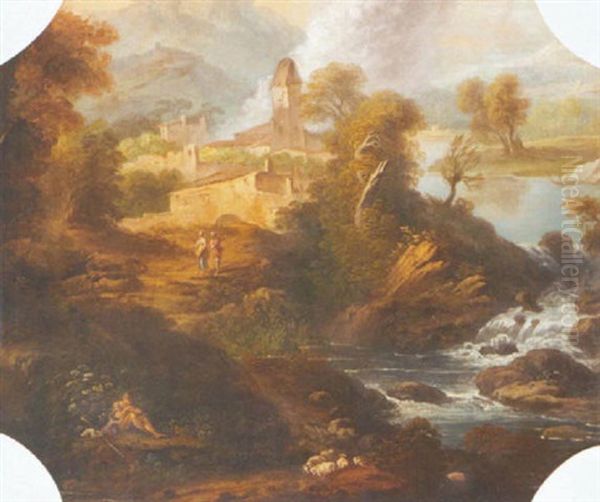 Paysage Oil Painting by Francois Lemoyne