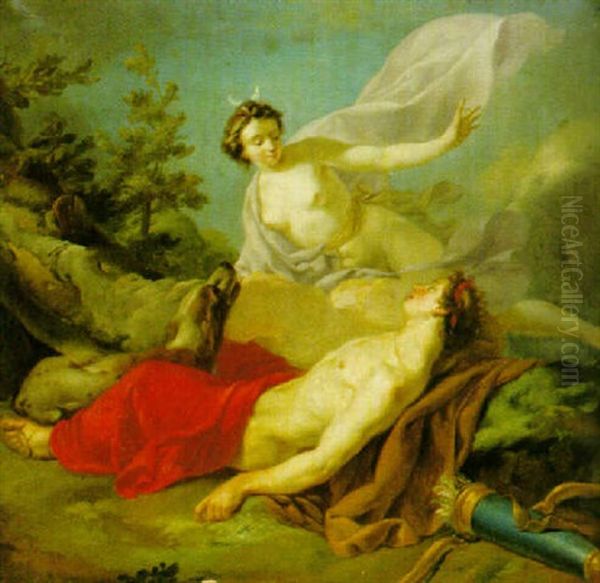 Diana Och Endymion Oil Painting by Francois Lemoyne