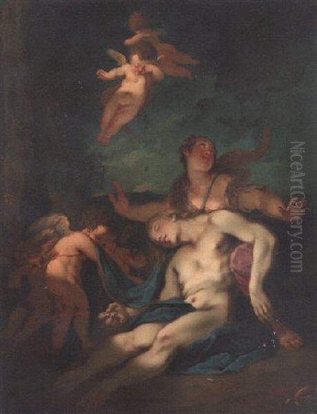 Venus Discovering The Death Of Adonis Oil Painting by Francois Lemoyne