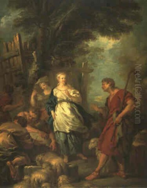 Jacob Et Rachel Oil Painting by Francois Lemoyne