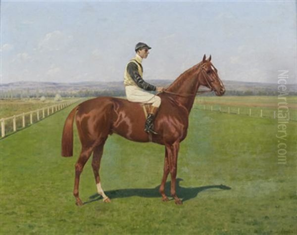 Portrait De Chulo Et Son Jockey Oil Painting by Ernest (Marie-Joseph-E.) Lenail