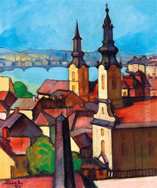 View To The Churches In Taban Oil Painting by Imre Lenard