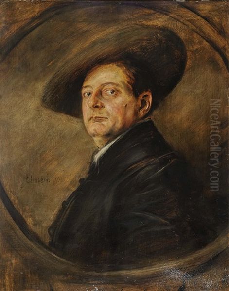 Konrad Dreher Oil Painting by Franz Seraph von Lenbach