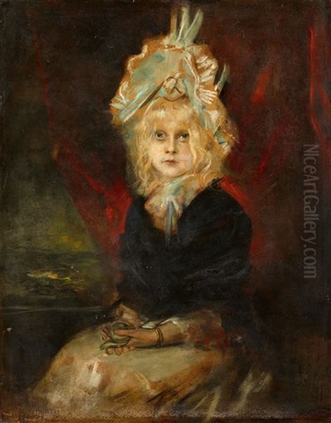 Portrait Of Marion Lenbach Oil Painting by Franz Seraph von Lenbach