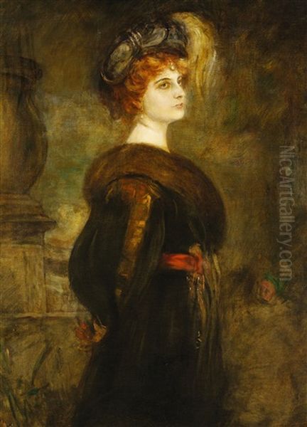 Lily Merk Oil Painting by Franz Seraph von Lenbach